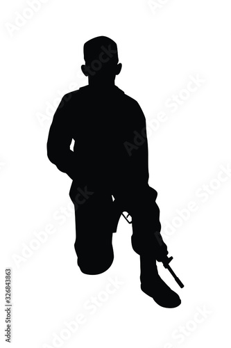 Soldier silhouette vector