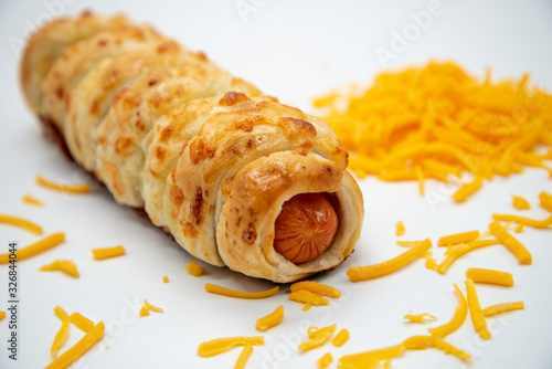 hot dog pretzels and cheease