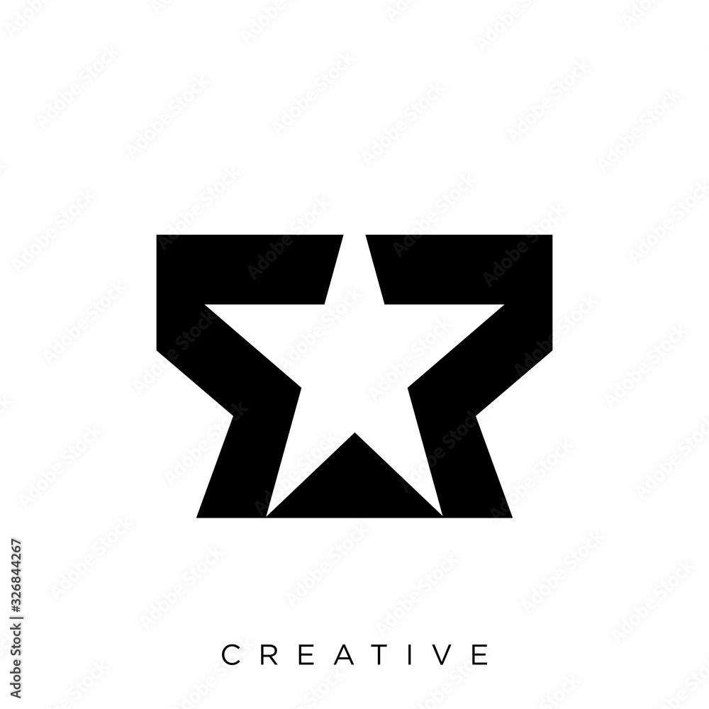 rr star logo design vector icon rr star logo design vector icon