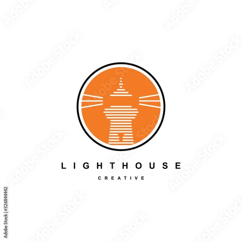 light house logo design vector template