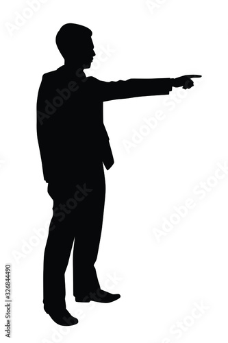 Business man pointing finger