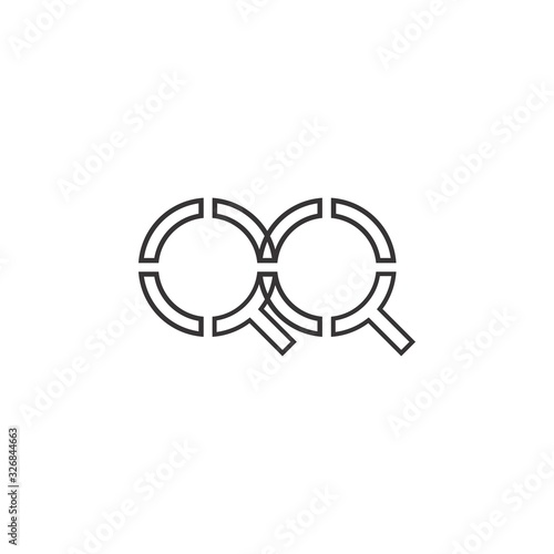 QQ letter logo design vector