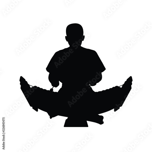Thai culture musician and music instrument silhouette