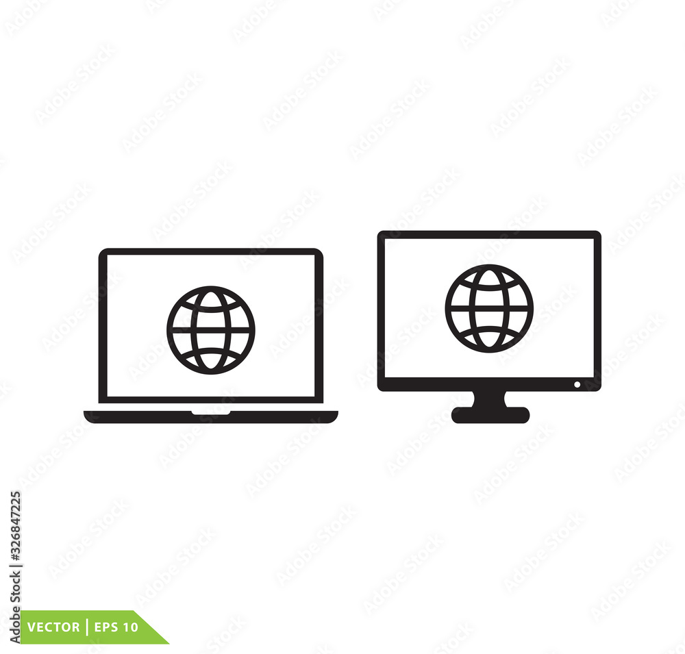 Monitor icon vector logo design template Monitor icon vector logo design template