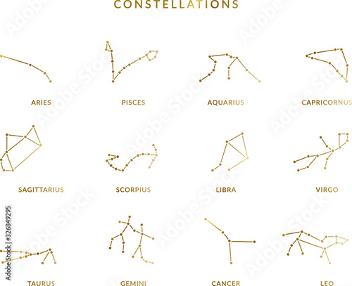 Stars and Constellation Signs in Vector