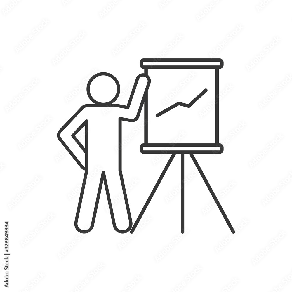 Isolated avatar with infographic board line style icon vector design Isolated avatar with infographic board line style icon vector design