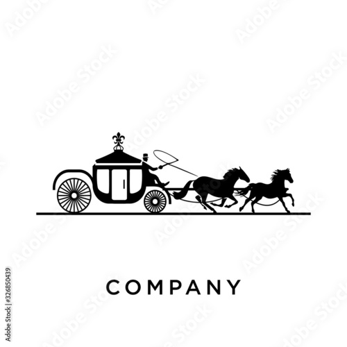 horse cart logo design