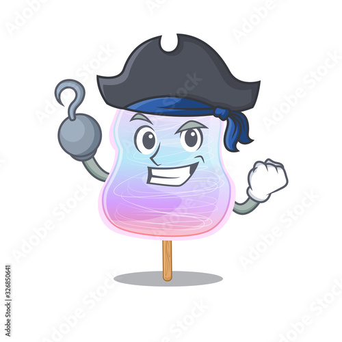 Cute rainbow cotton candy mascot design with a hat