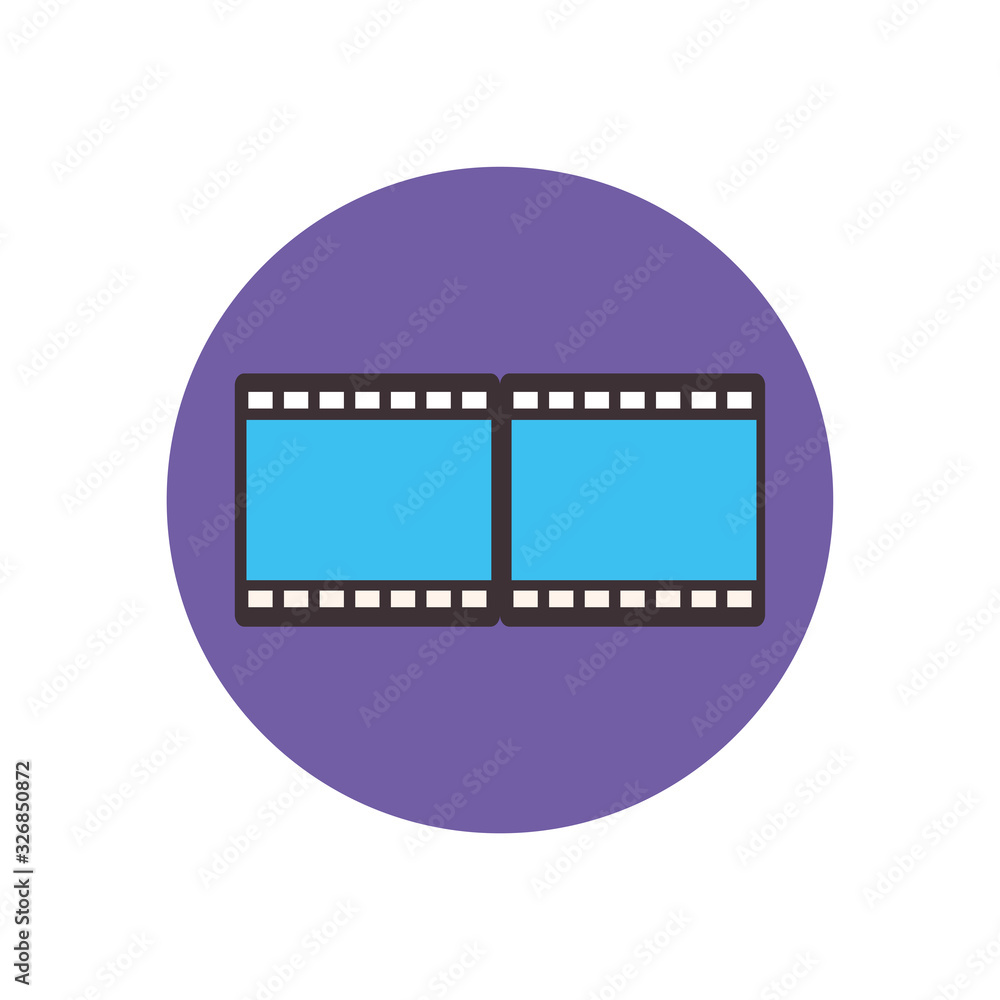 Isolated movie strip flat block style icon vector design Isolated movie strip flat block style icon vector design