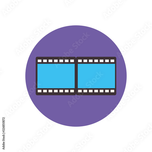 Isolated movie strip flat block style icon vector design