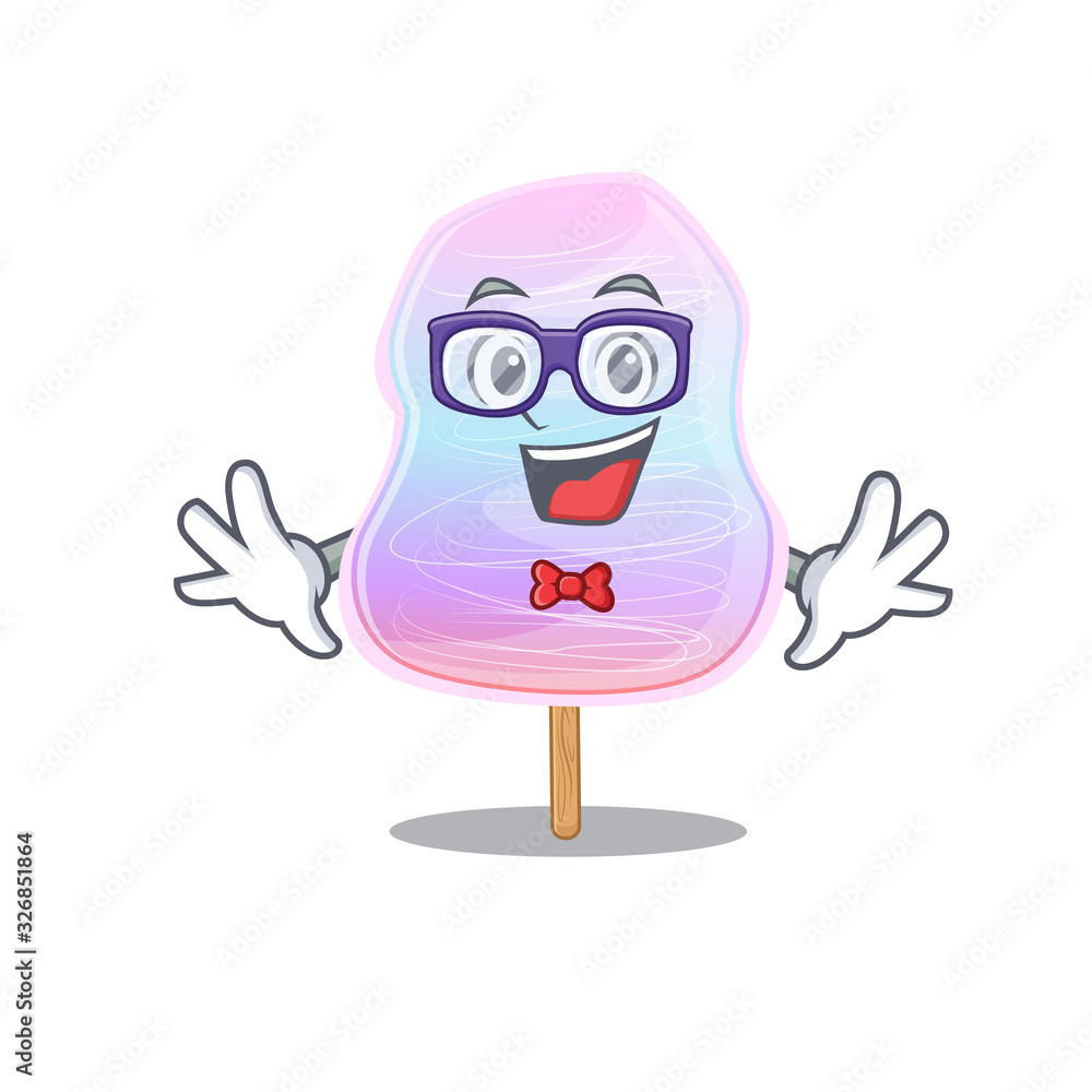Fototapeta premium A cartoon concept of Geek rainbow cotton candy design