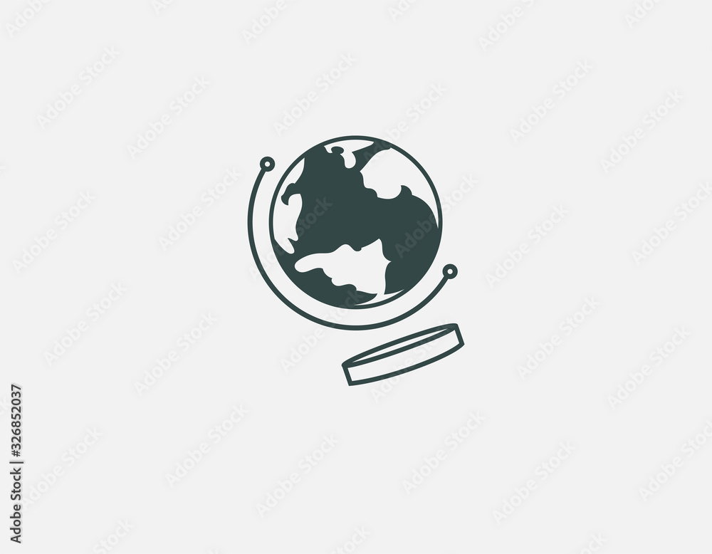 Abstract logo green globe icon for your company