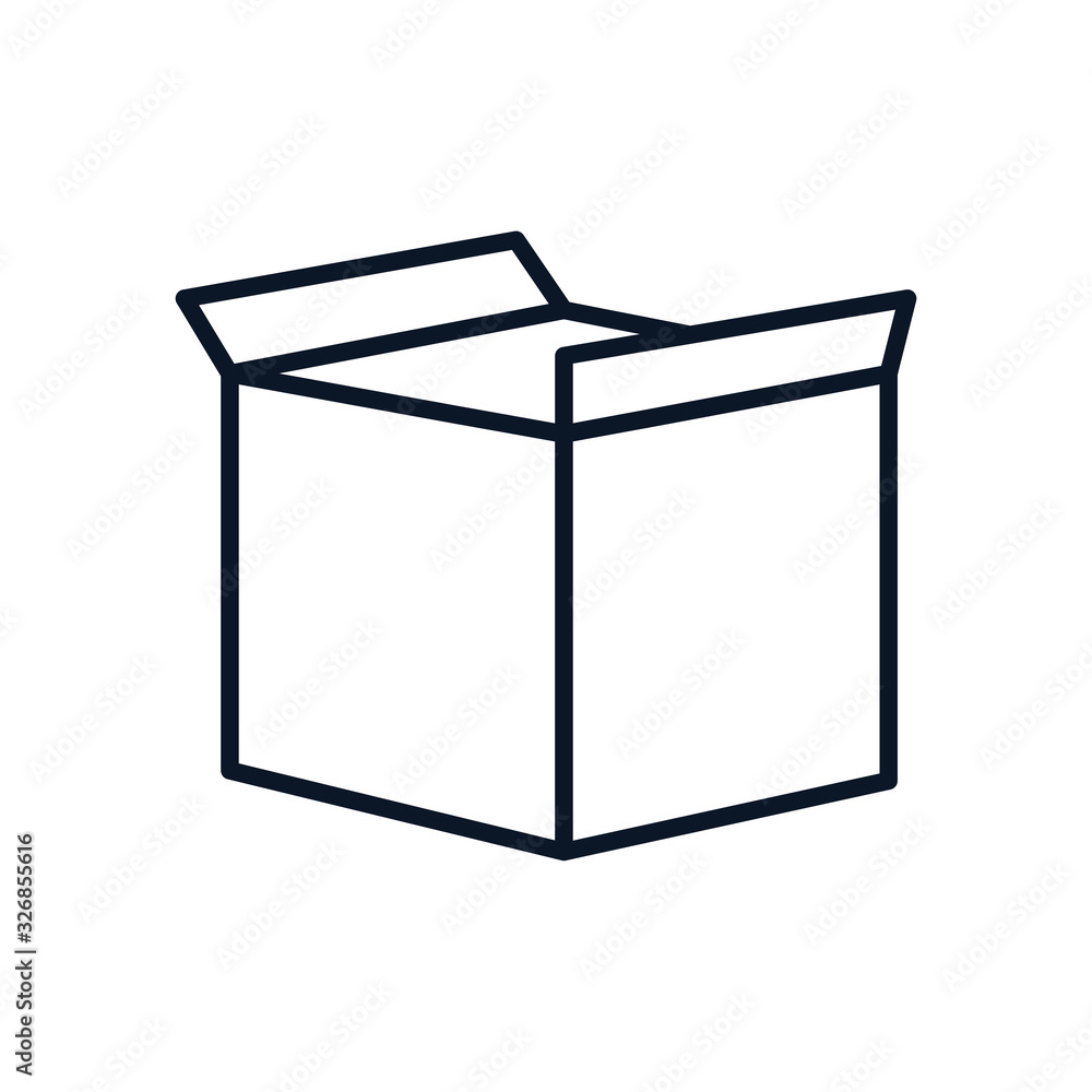 Isolated delivery open box line style icon vector design Isolated delivery open box line style icon vector design