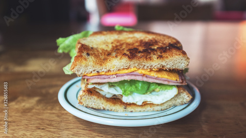 homemade ham and cheese sandwich 