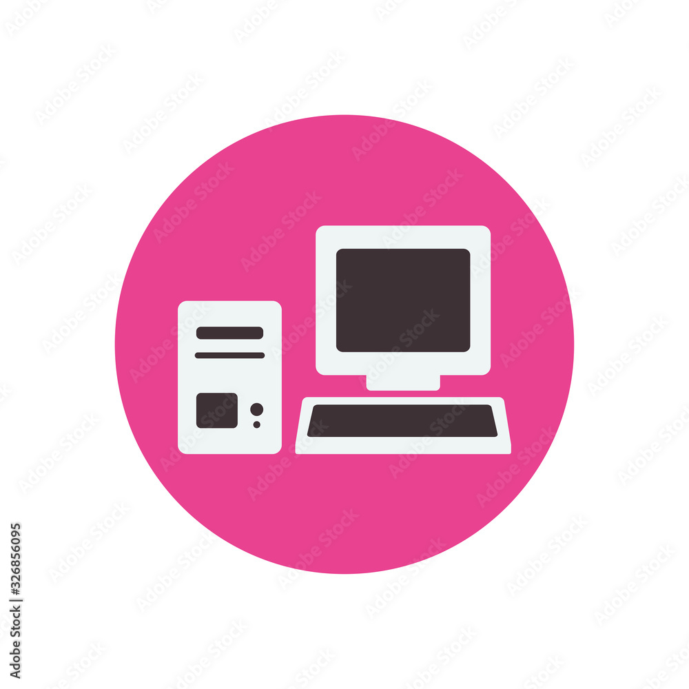 Isolated digital computer flat block style icon vector design