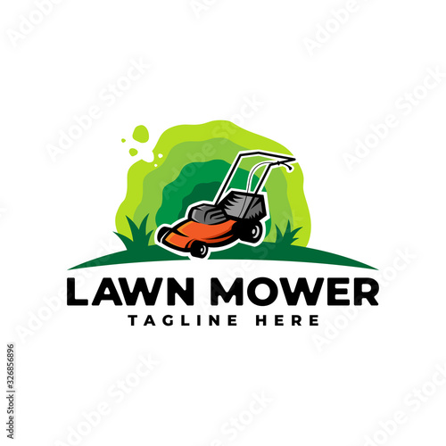 Lawn Mower Logo Vector Icon Illustration