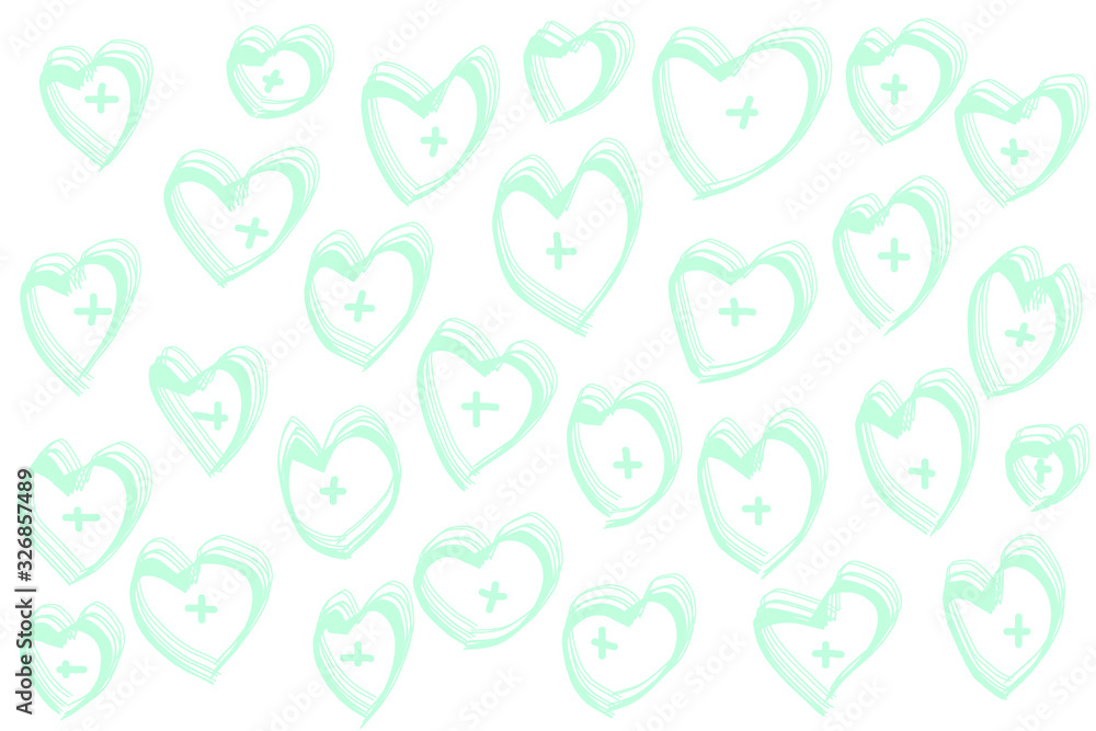 Line drawing pattern of heart for background