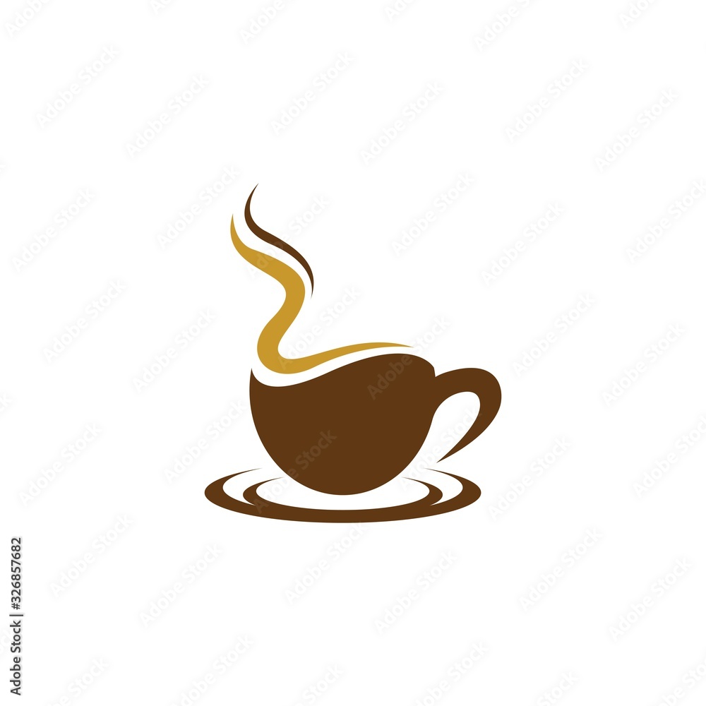 Obraz premium Coffee cup logo vector icon