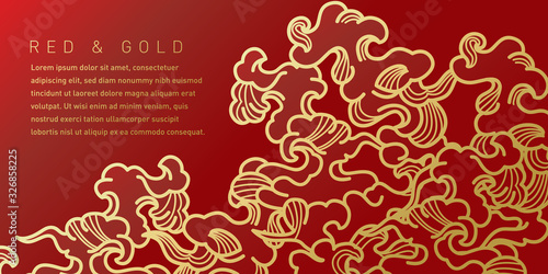 Red and Gold Cloud Illustration