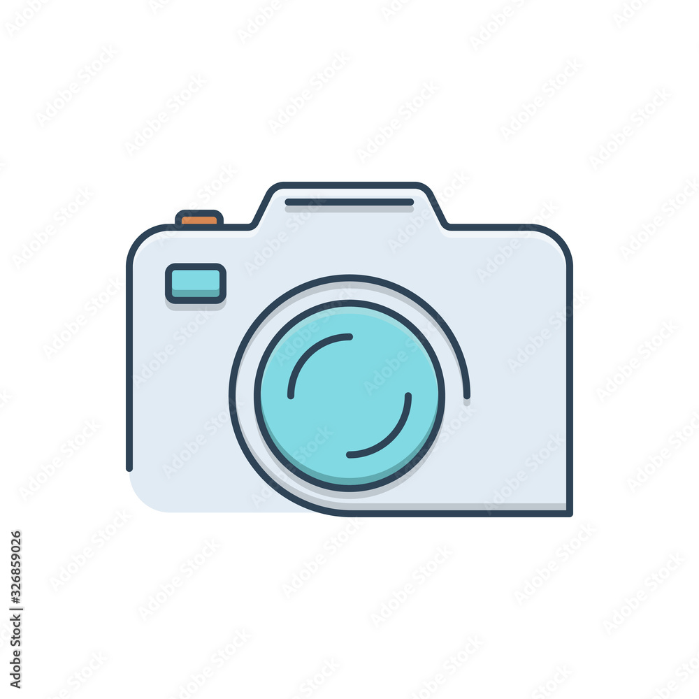 Color illustration icon for camera  