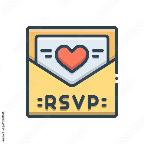 Color illustraction icon for rsvp 