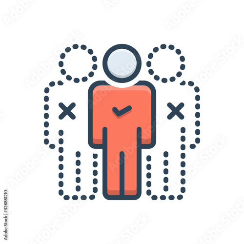 Color illustraction icon for absentees 