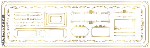 decorative gold frame set Vector