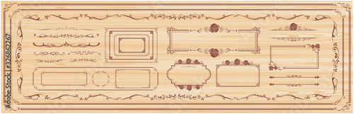 decorative gold frame set Vector