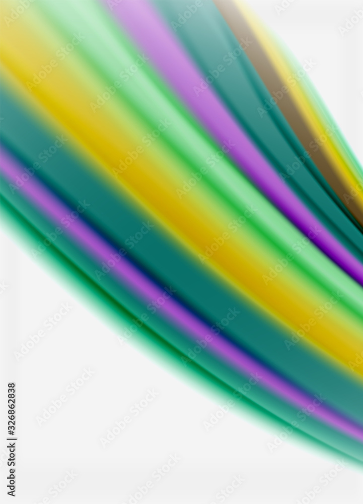 Wave lines abstract background, smooth silk design with rainbow style colors. Liquid fluid color waves. Vector Illustration Wave lines abstract background, smooth silk design with rainbow style colors. Liquid fluid color waves. Vector Illustration