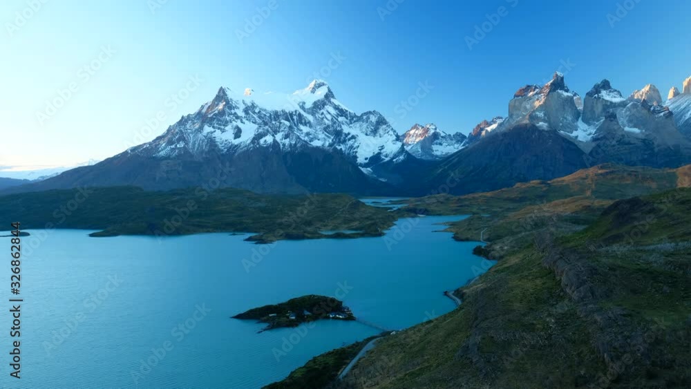Torres del Paine National Park during sunset, Chile Torres del Paine National Park during sunset, Chile