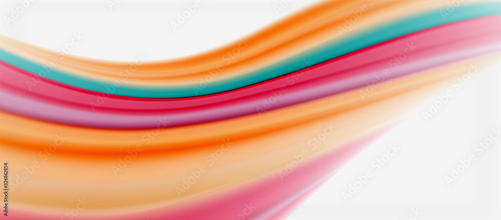 Wave lines abstract background, smooth silk design with rainbow style colors. Liquid fluid color waves. Vector Illustration Wave lines abstract background, smooth silk design with rainbow style colors. Liquid fluid color waves. Vector Illustration