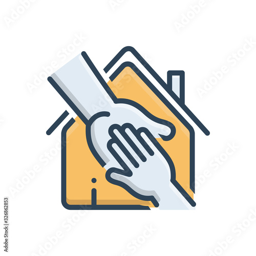 Color illustration icon for orphanage 