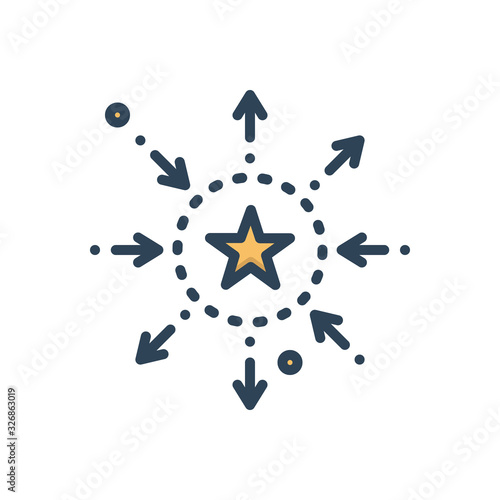 Color illustration icon for differentiation 