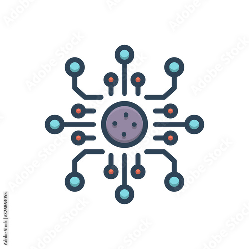 Color illustration icon for digitalization  