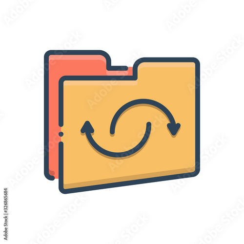 Color illustration icon for reopen 