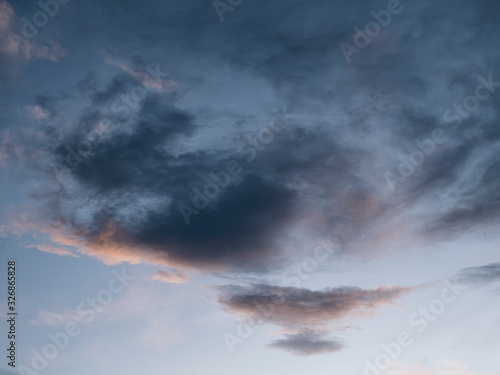 Dramatic sky. A black cloud in the sky