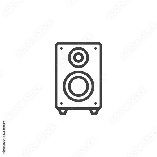 Audio speaker line icon. linear style sign for mobile concept and web design. Stereo sound speaker outline vector icon. Symbol, logo illustration. Vector graphics