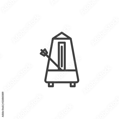 Mechanical metronome line icon. linear style sign for mobile concept and web design. Metronome outline vector icon. Music rhythm symbol, logo illustration. Vector graphics