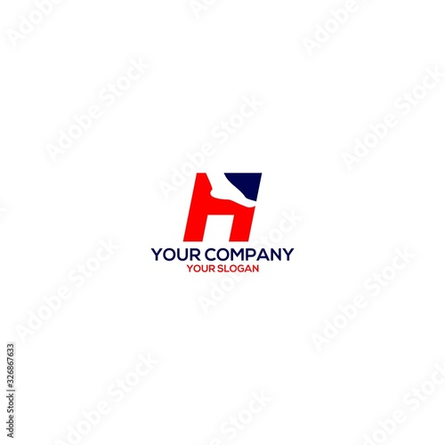 Free Download H Foot Logo Design Vector - GFXLoad