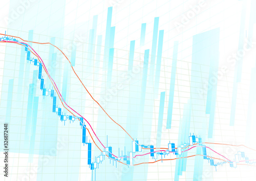 株価下落イメージ-白背景