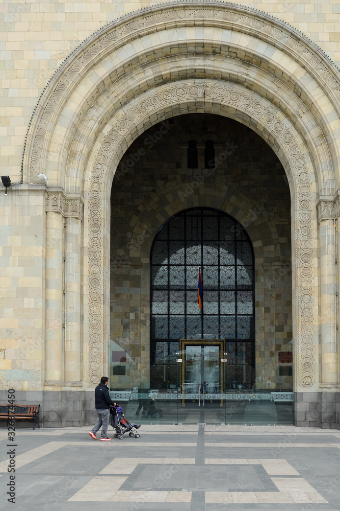 Entrance of History Museum of Armenia in Republic square, Yerevan