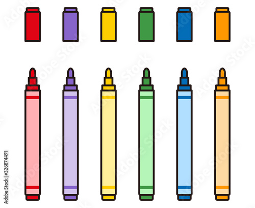 marker pens isolated vector illustration