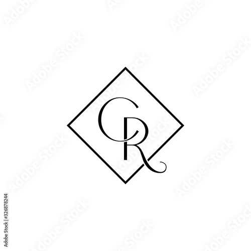 Luxury letter CR logo design vector