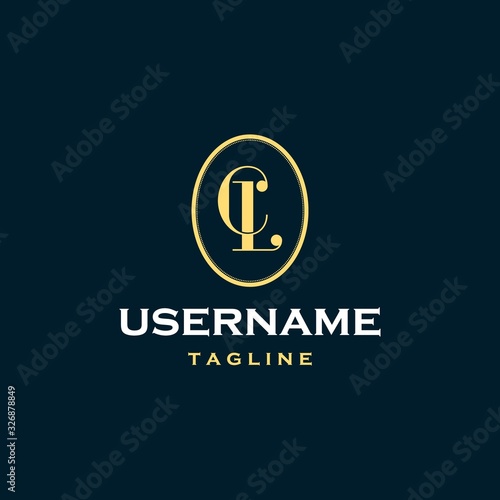 letter cl luxury logo design inspiration . letter CL logo design template . oval frame logo design