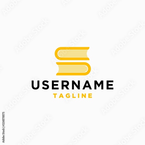 simple book logo design inspration . letter s logo design template . library logo design inspiration
