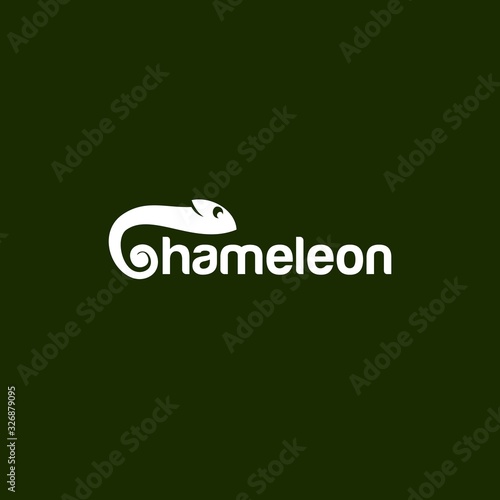 simple chameleon logo design inspiration . chameleon logo design template .  negative space logo design . letter c chameleon icon