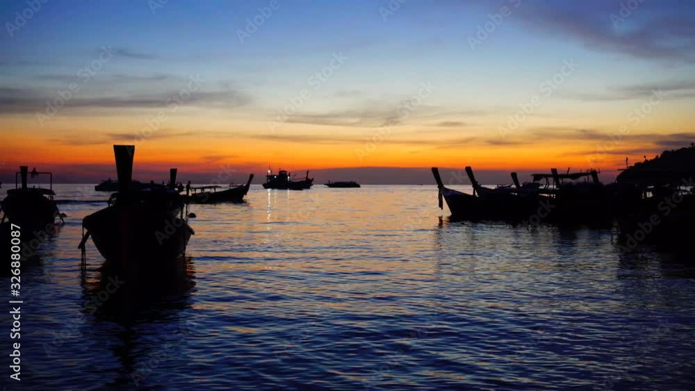 Sunset on the sea beautiful nature scenery landscape background and boats sailing silhouette. Sunset on the sea beautiful nature scenery landscape background and boats sailing silhouette.