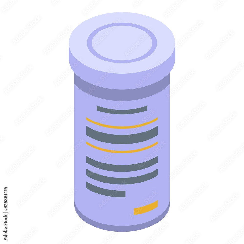 Aspirine jar icon. Isometric of aspirine jar vector icon for web design isolated on white background Aspirine jar icon. Isometric of aspirine jar vector icon for web design isolated on white background