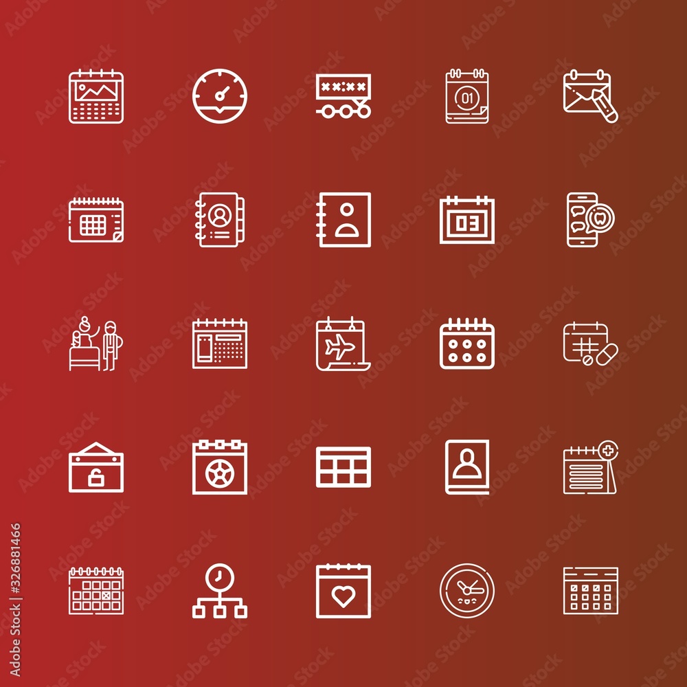 Editable 25 date icons for web and mobile Editable 25 date icons for web and mobile
