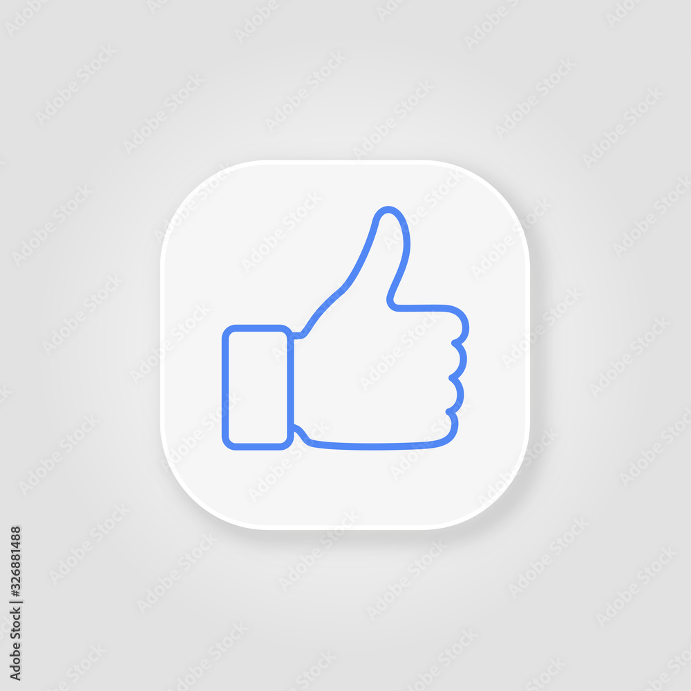Like icon trendy flat style on a gray background Like icon trendy flat style on a gray background